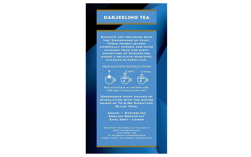 Te-A-Me Darjeeling Tea Elevate   Box  25 pcs